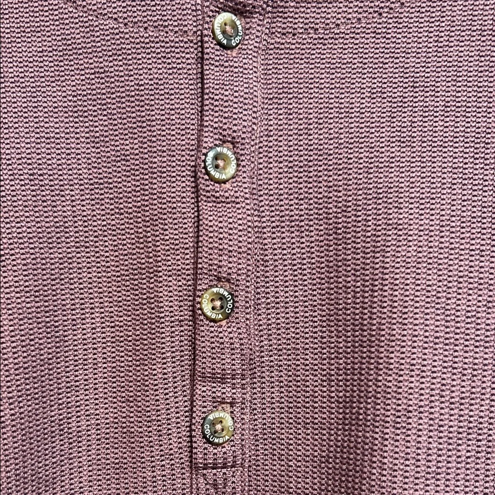 Columbia Mauve Long Sleeve Women's Henley - Picture 3 of 5